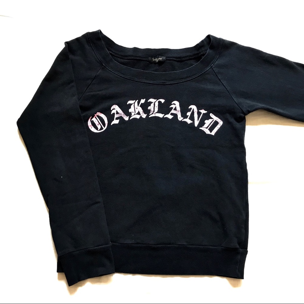 “OAKLAND” off the shoulder sweatshirt